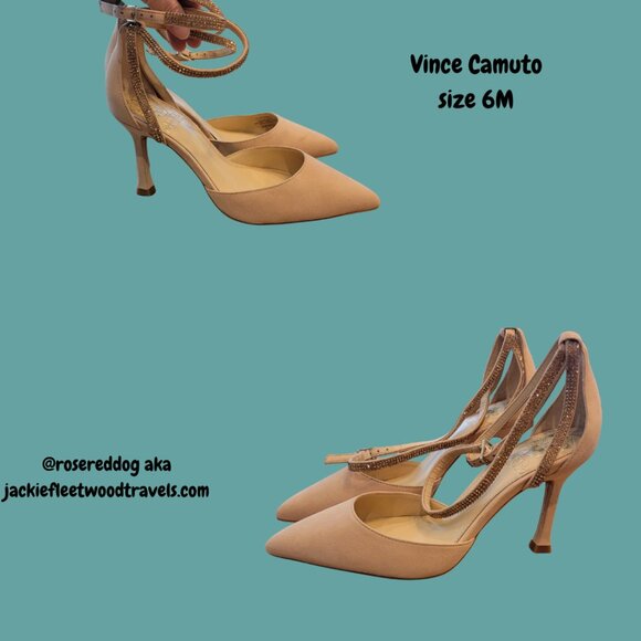 Vince Camuto Women's Ketrinda Pointed Toe Open High Heel Pumps In Copper - Picture 1 of 16